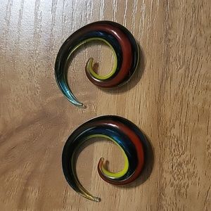 Multi colored glass blown  gauges
